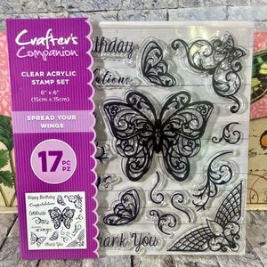 Crafters Companion Clear Acrylic Stamps 17 Piece Set Card Making Scrapbook Craft